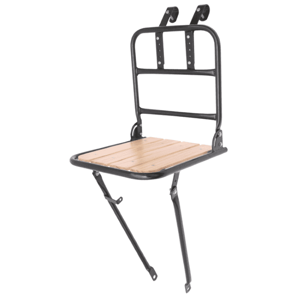 Portapacchi Anteriore Acciaio Heavy Duty Con Piattaforma In Legno 26 - 28 - Nero